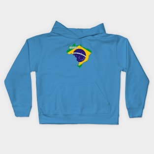 Brazil flag & map Kids Hoodie